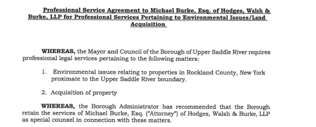 Mayor & Council Meeting Tonight - Upper Saddle River is Lawyering Up